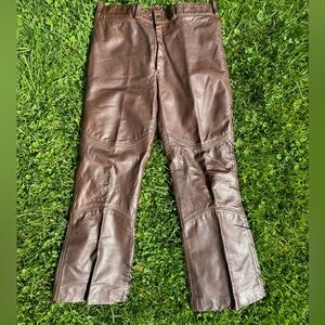 Vintage Harley-Davidson AMF Brown Leather Motorcycle Pants